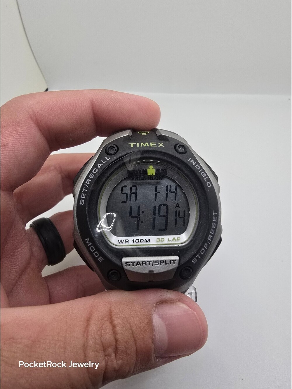 NEW Timex Ironman Triathlon Digital Quartz Chronograph Indiglo WR100m Black